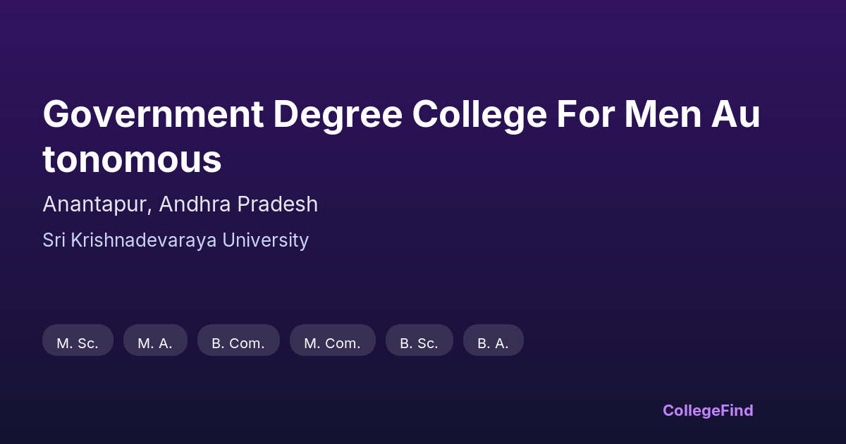 government degree college for men autonomous