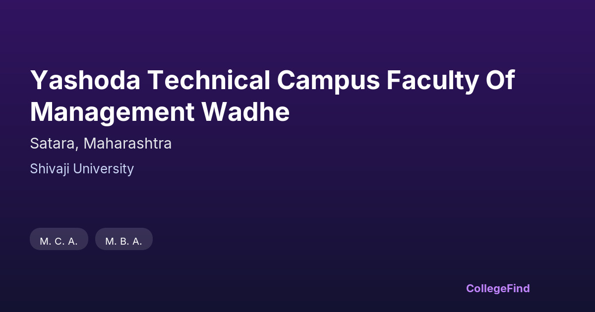 yashoda technical campus faculty of management wadhe