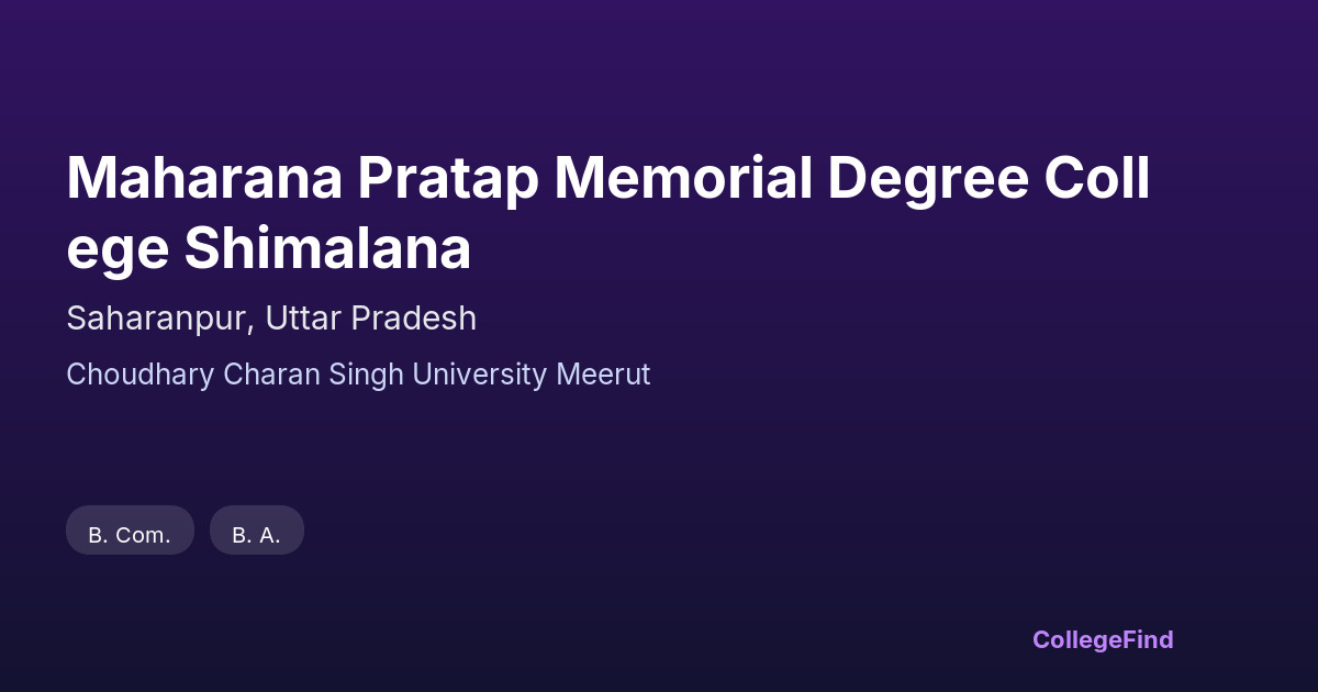 maharana pratap memorial degree college shimalana