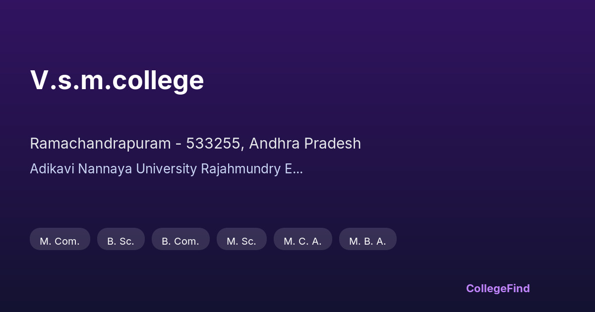 v.s.m.college