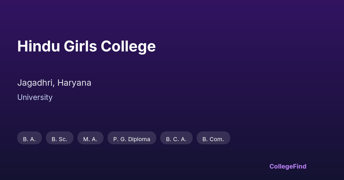 hindu girls college