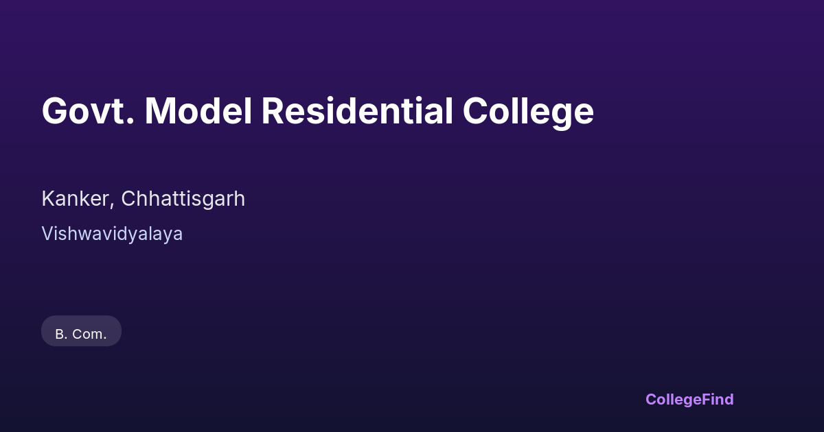 govt. model residential college