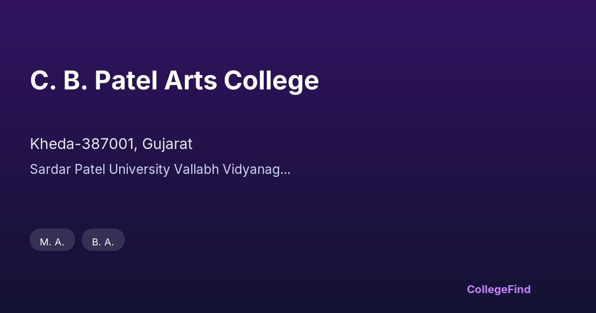 c. b. patel arts college