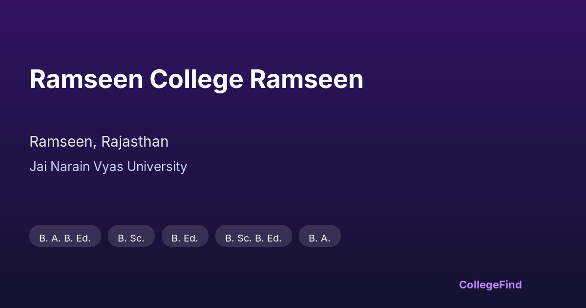 ramseen college ramseen