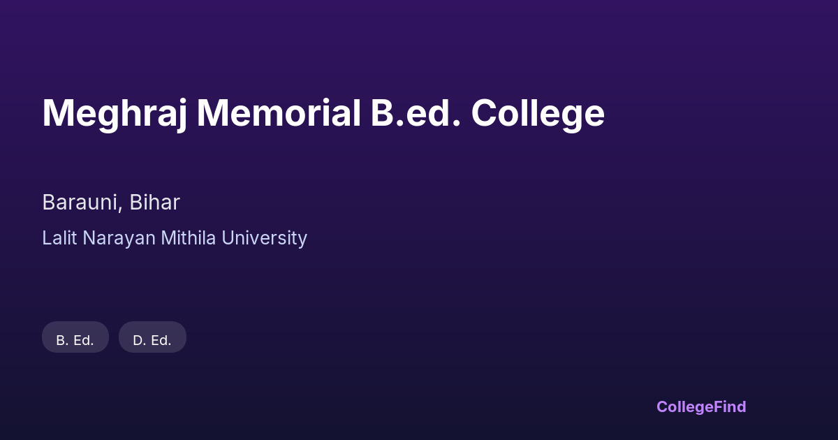 meghraj memorial b.ed. college