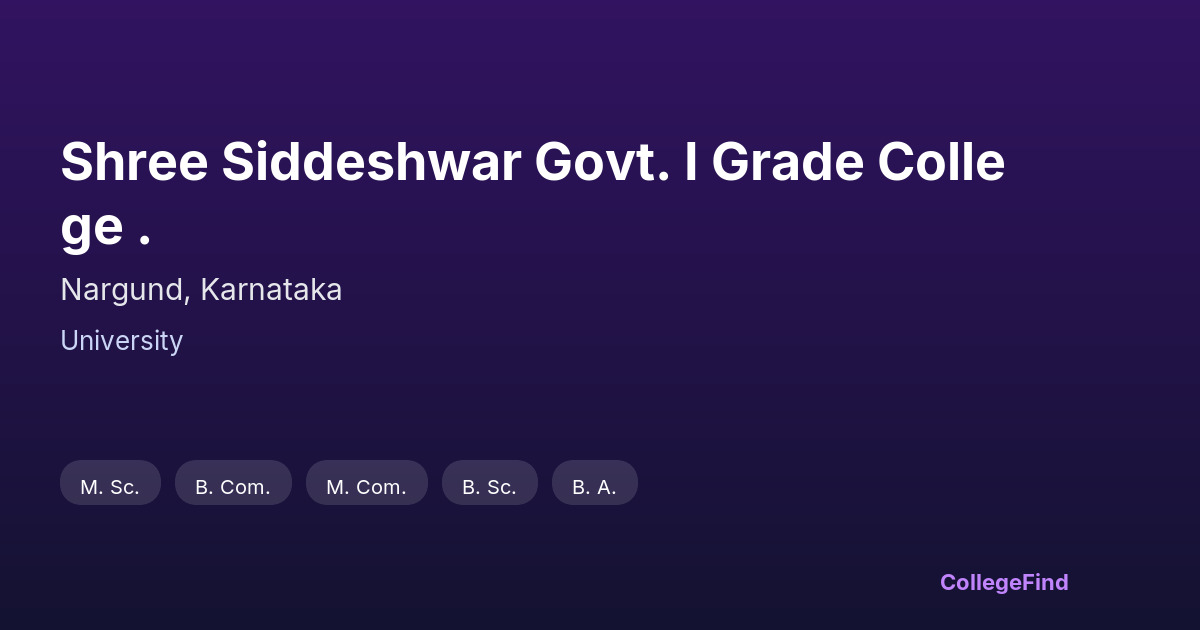 shree siddeshwar govt. i grade college .