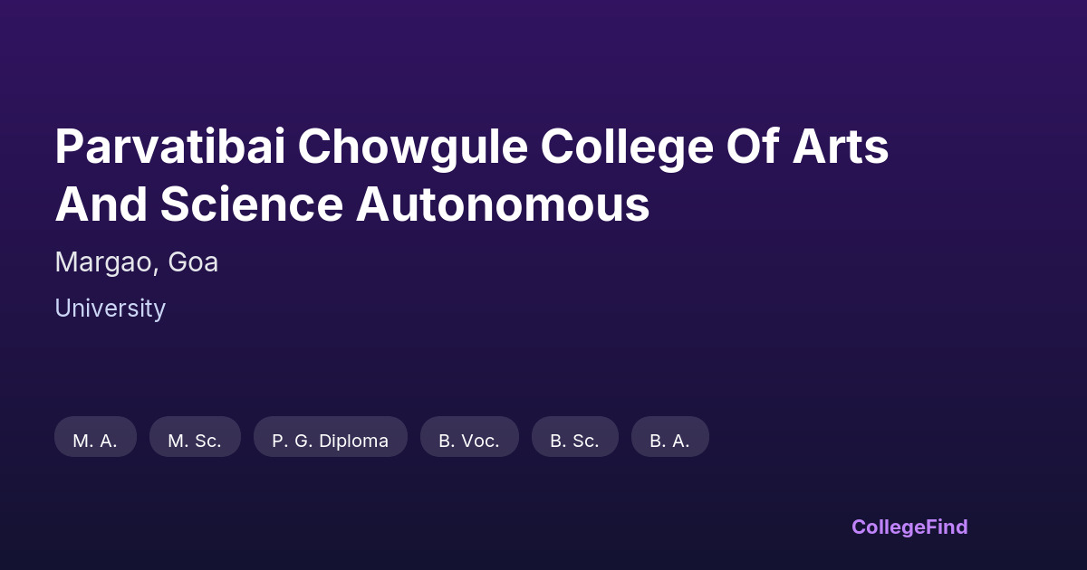 parvatibai chowgule college of arts and science autonomous