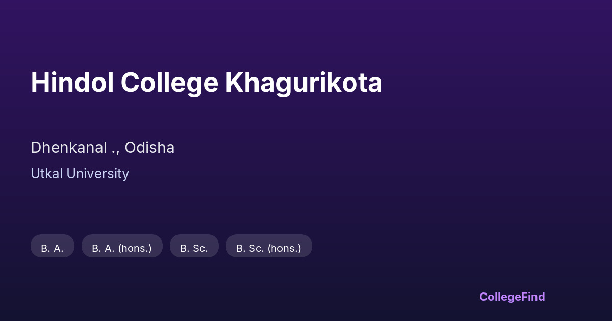 hindol college khagurikota