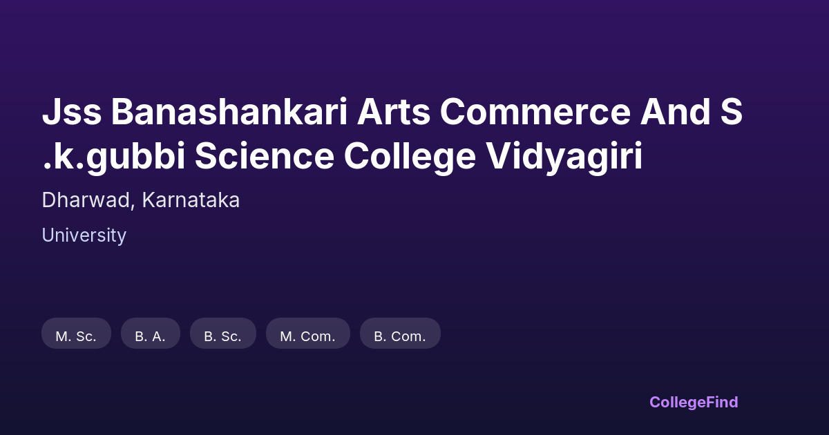 jss banashankari arts commerce and s.k.gubbi science college vidyagiri