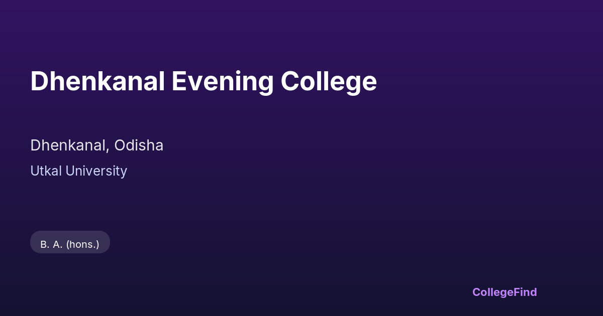 dhenkanal evening college