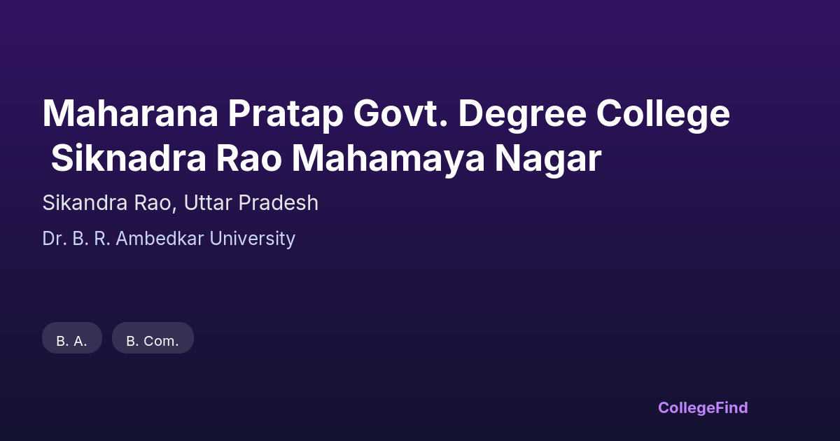 maharana pratap govt. degree college siknadra rao mahamaya nagar