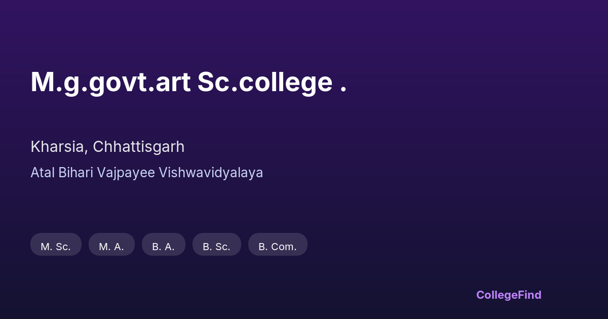 m.g.govt.art sc.college .