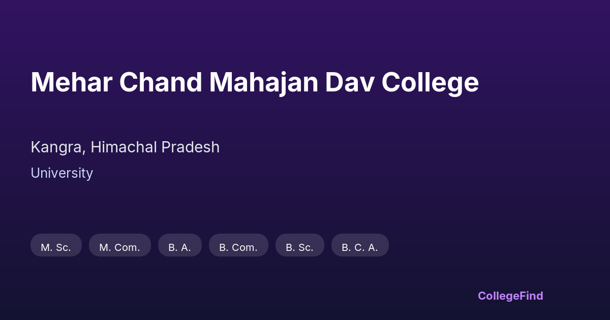 mehar chand mahajan dav college