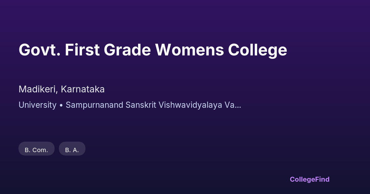 govt. first grade womens college
