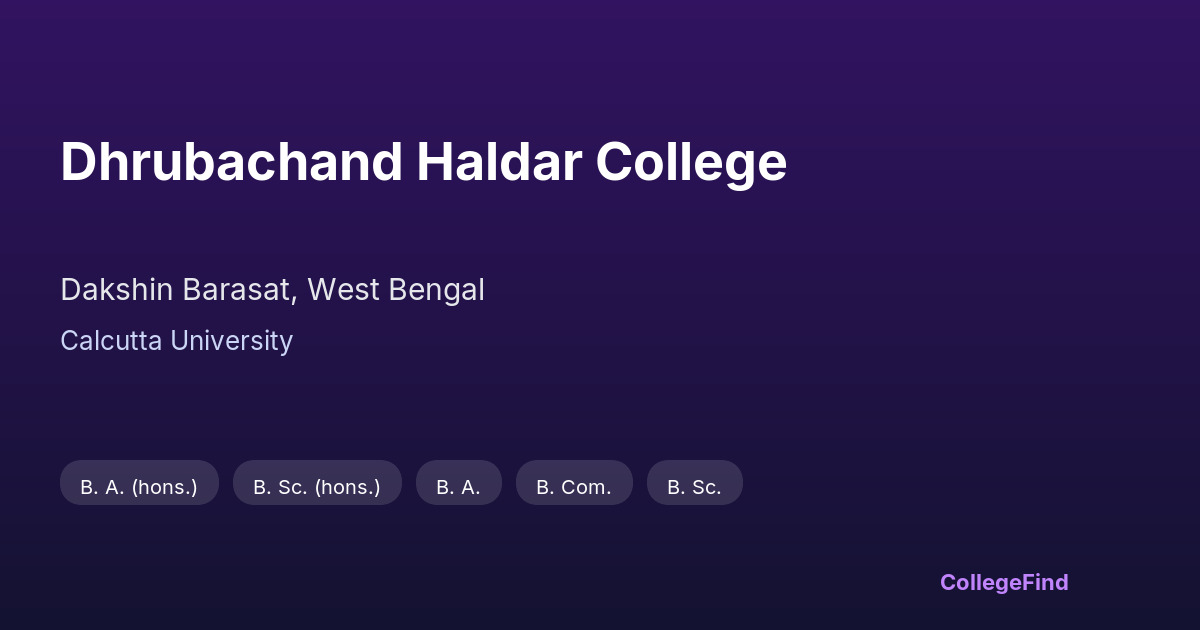 dhrubachand haldar college
