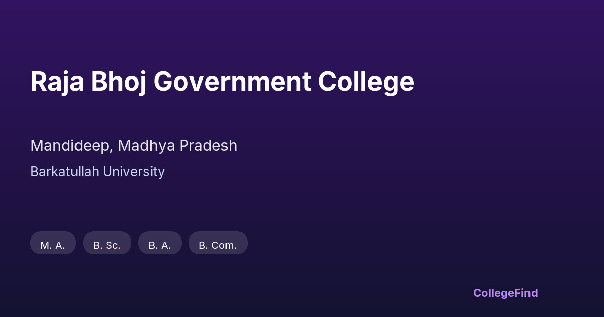 raja bhoj government college
