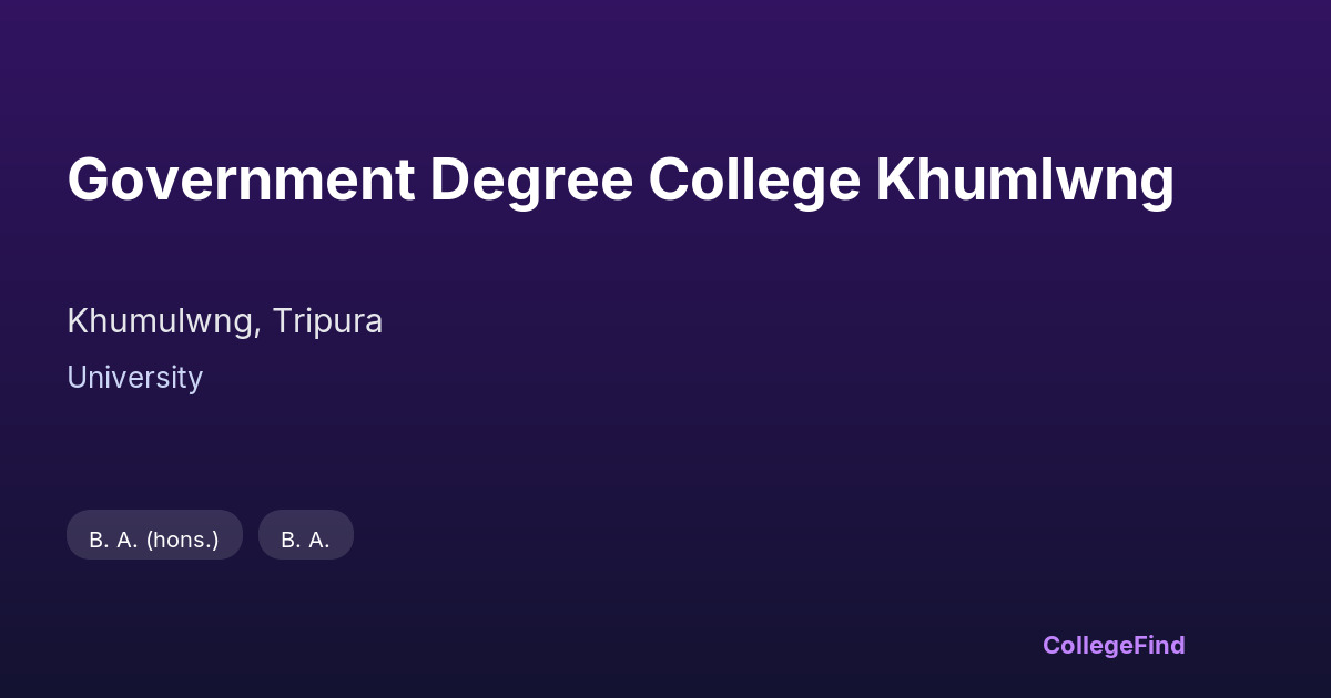 government degree college khumlwng
