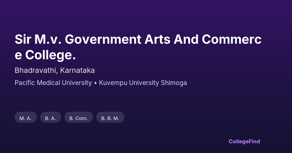 sir m.v. government arts and commerce college.