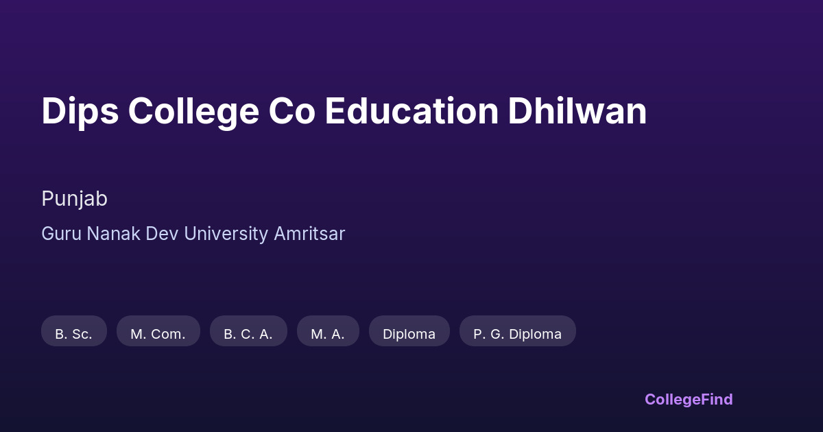 dips college co education dhilwan