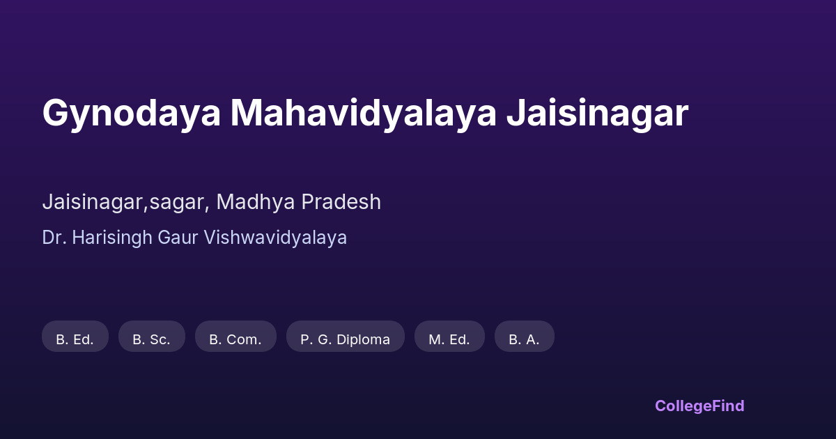 gynodaya mahavidyalaya jaisinagar