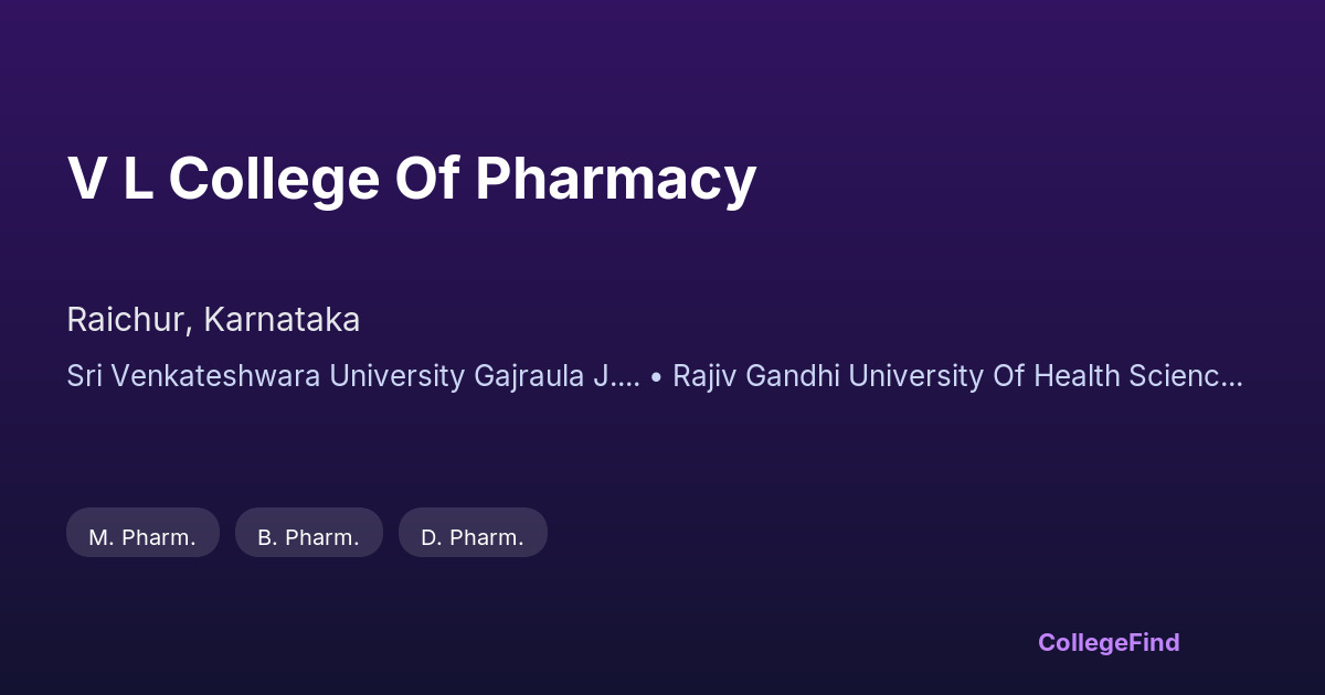 v l college of pharmacy