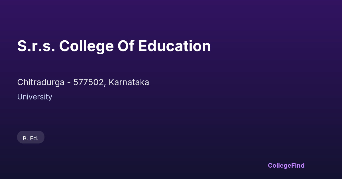 s.r.s. college of education