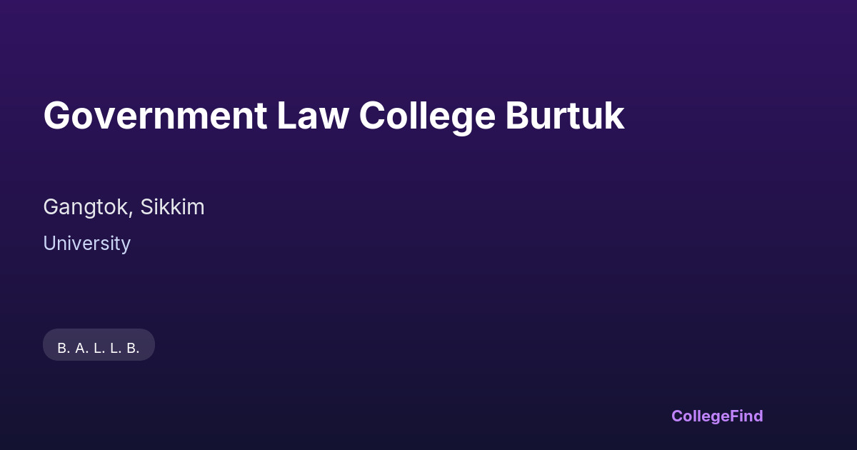 government law college burtuk