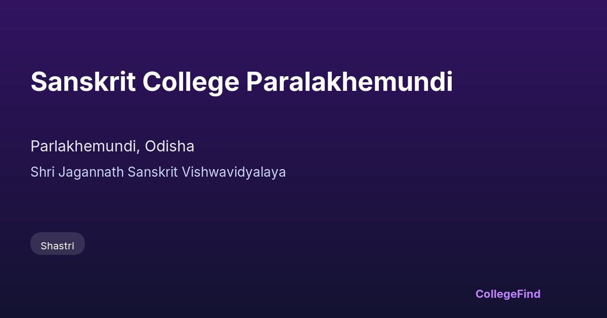 sanskrit college paralakhemundi