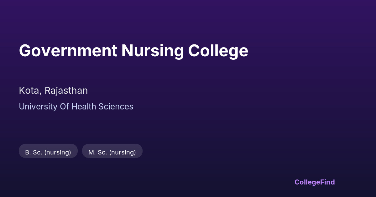 government nursing college