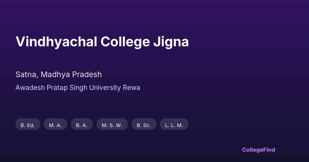 vindhyachal college jigna