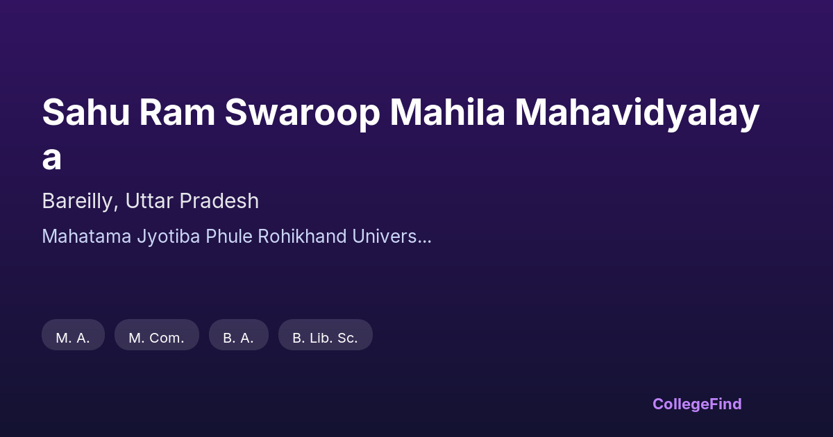 sahu ram swaroop mahila mahavidyalaya