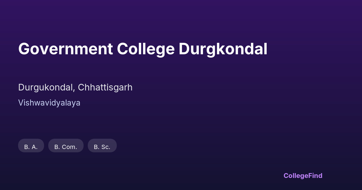 government college durgkondal