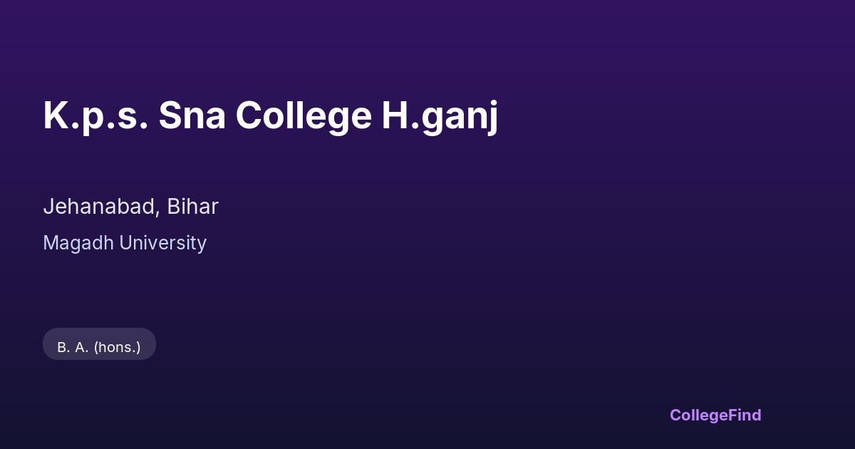k.p.s. sna college h.ganj