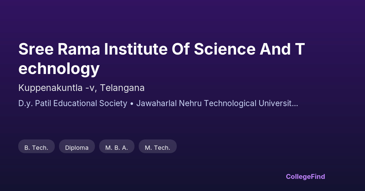 sree rama institute of science and technology