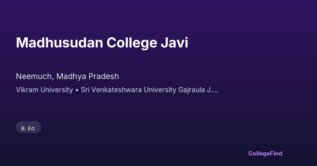 madhusudan college javi