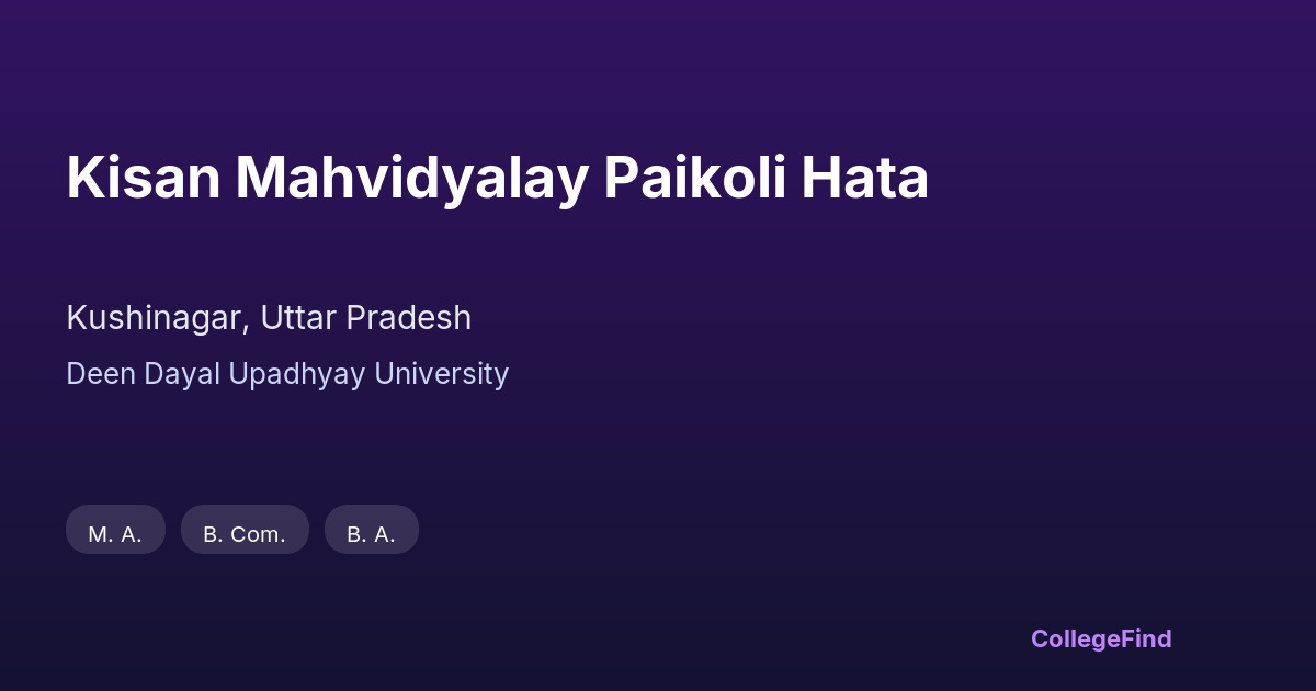 kisan mahvidyalay paikoli hata