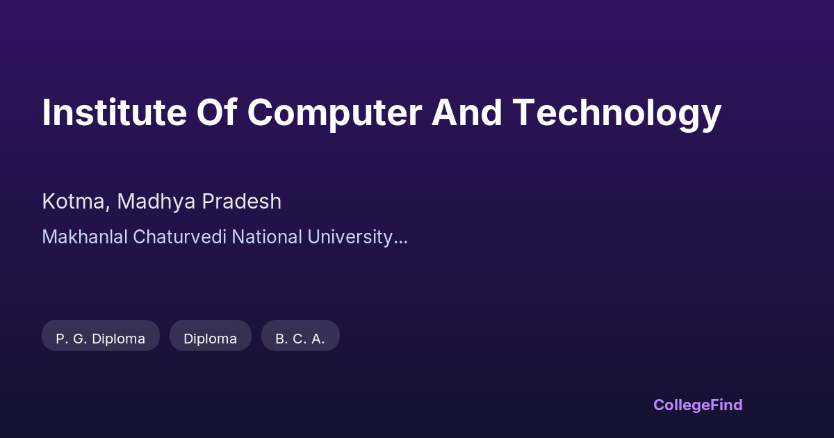 institute of computer and technology