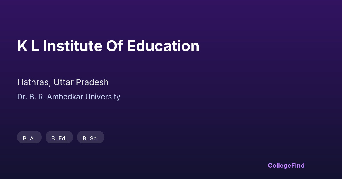 k l institute of education