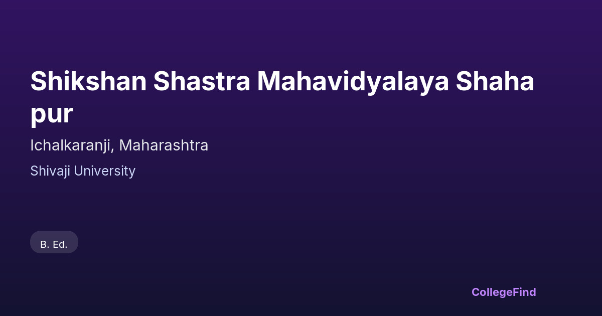 shikshan shastra mahavidyalaya shahapur