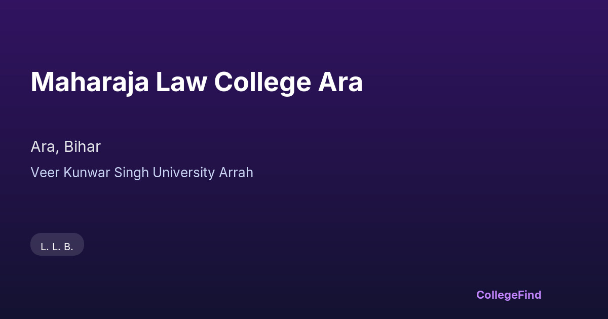 maharaja law college ara