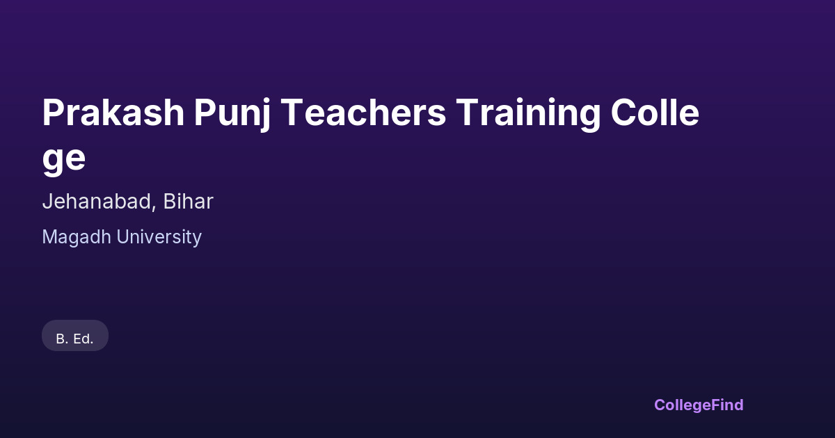 prakash punj teachers training college