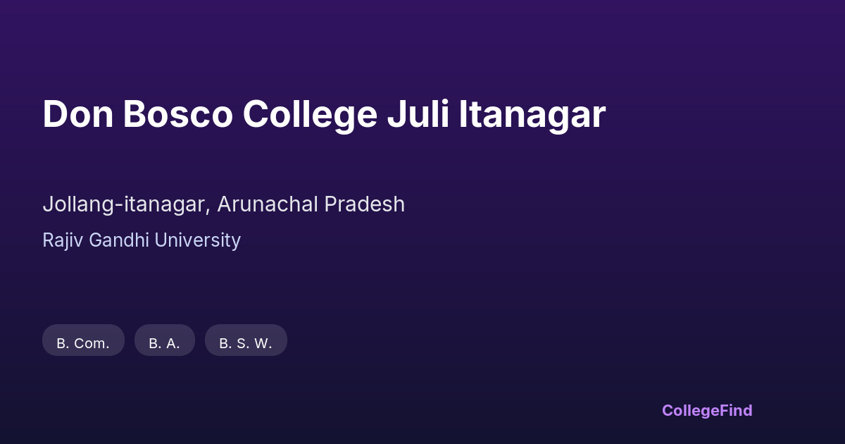 don bosco college juli itanagar