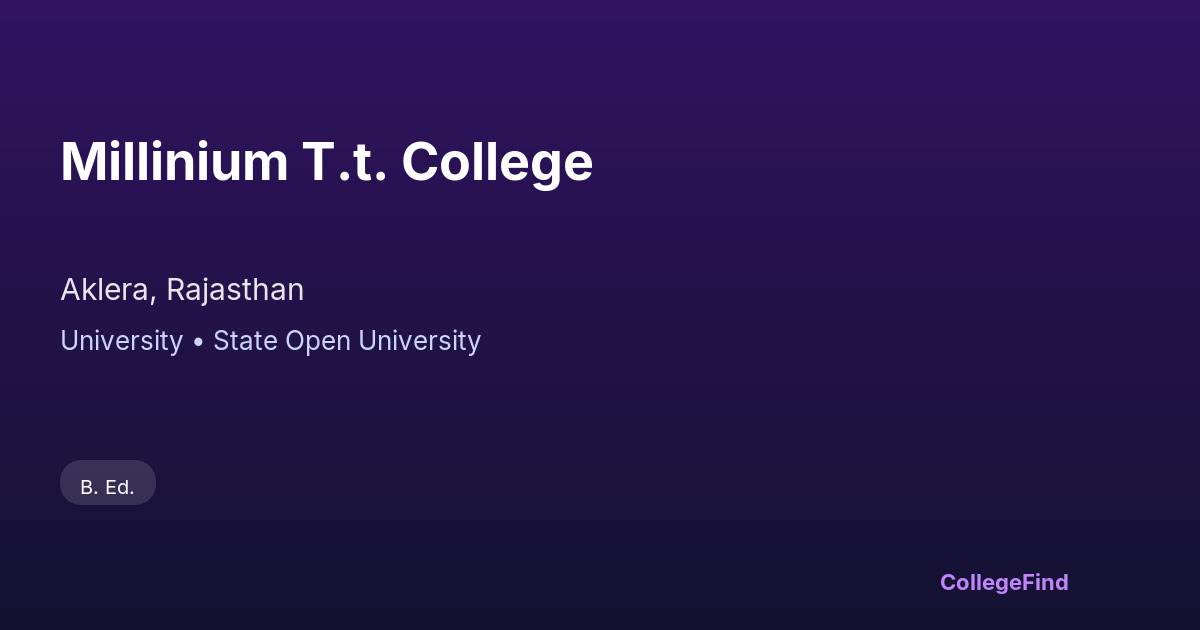 millinium t.t. college