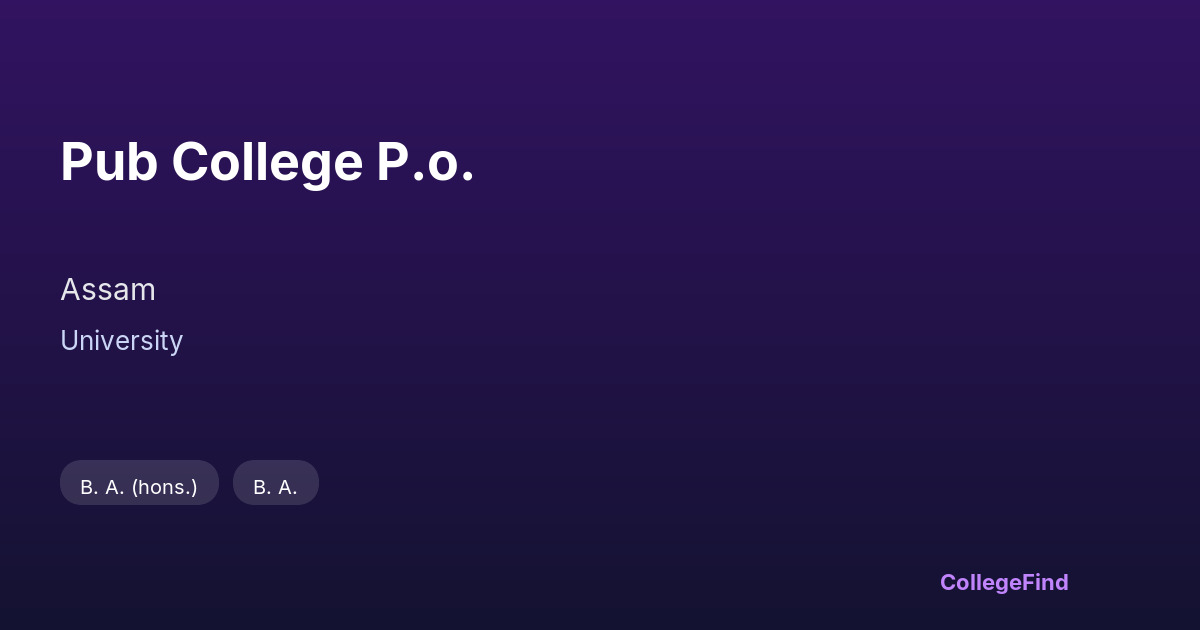 pub college p.o.
