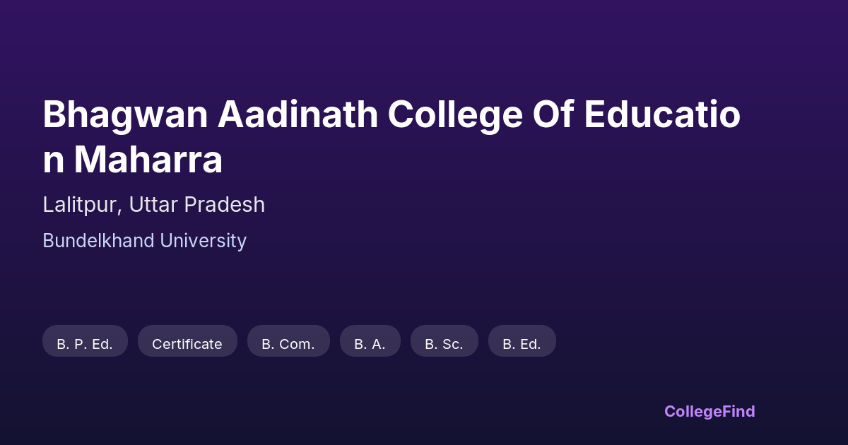 bhagwan aadinath college of education maharra
