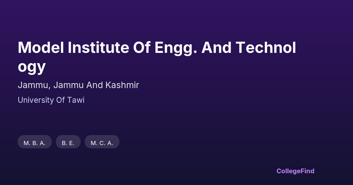 model institute of engg. and technology