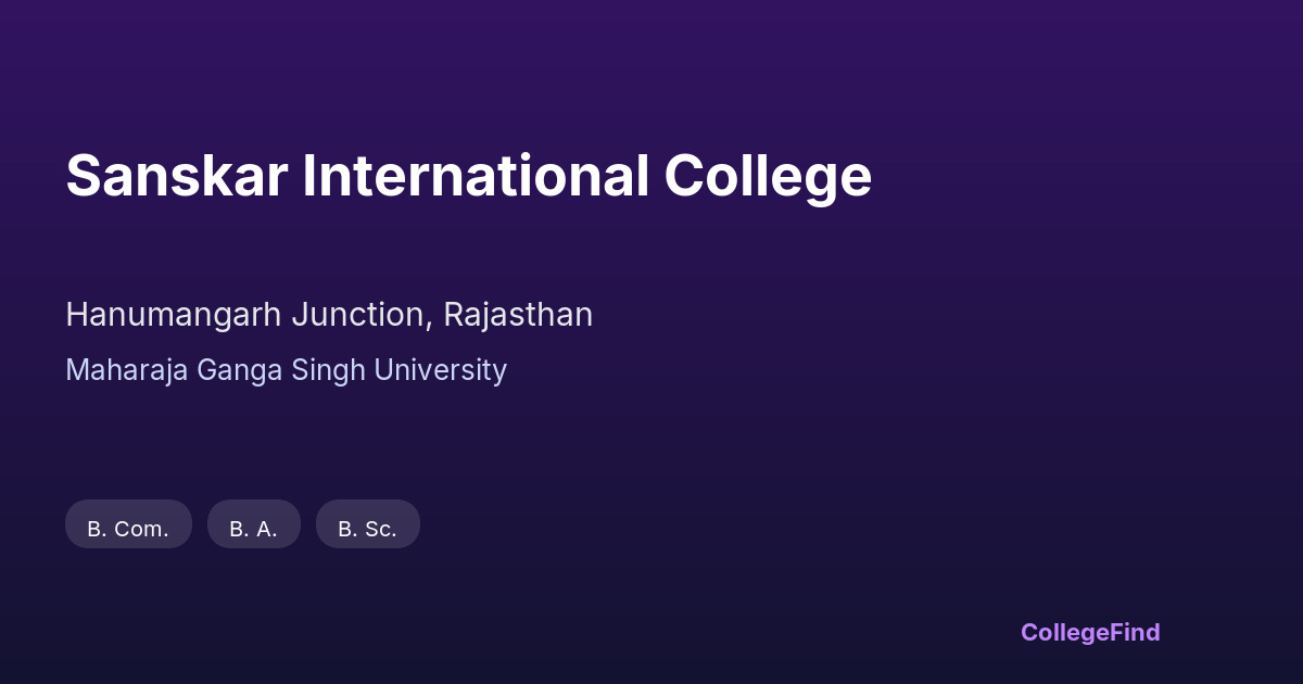 sanskar international college