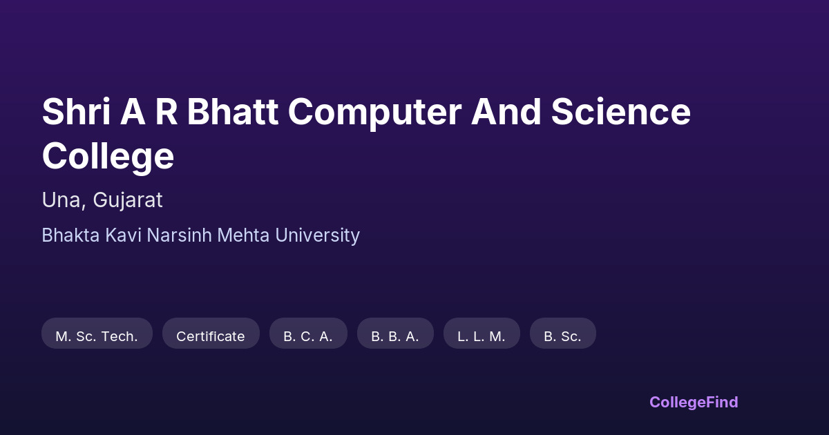 shri a r bhatt computer and science college