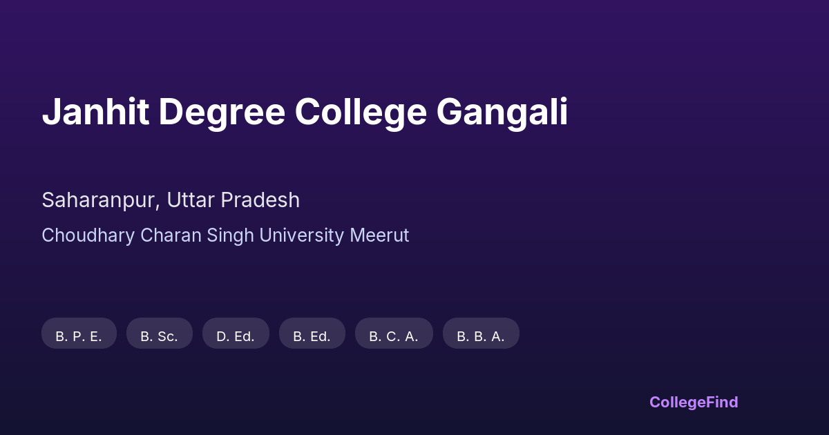 janhit degree college gangali