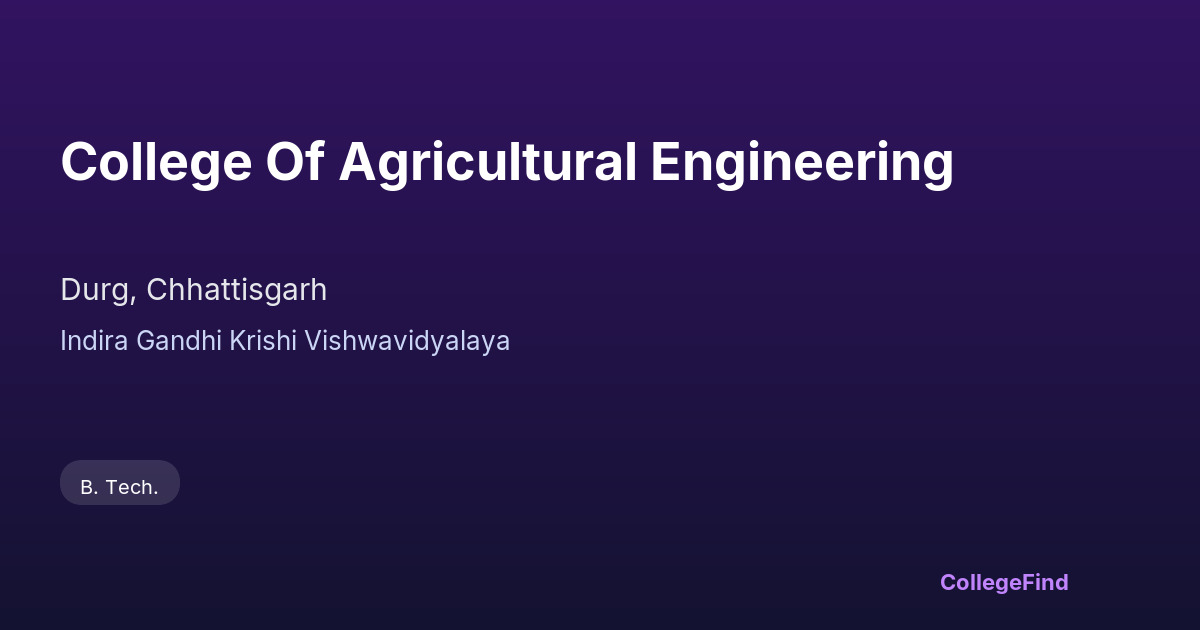 college of agricultural engineering